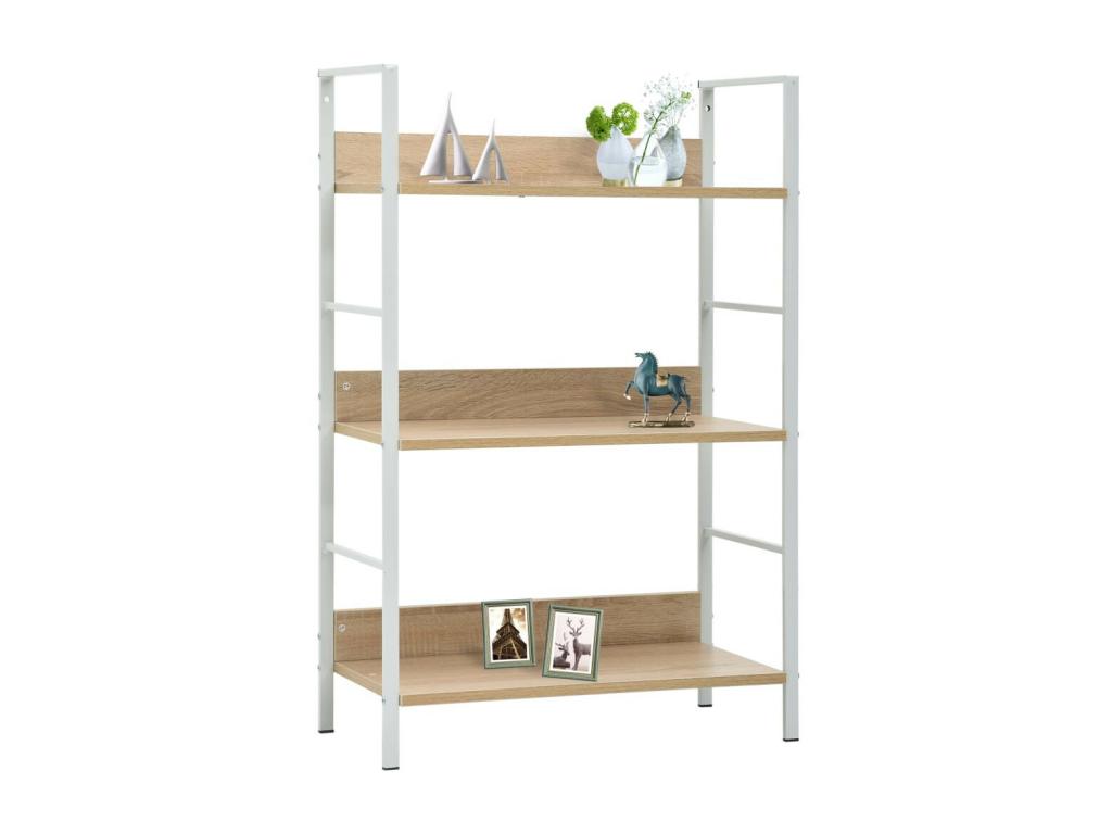 Bibliothèque à 3 niveaux Chêne 60x27.6x90.5 2 KFBR35008