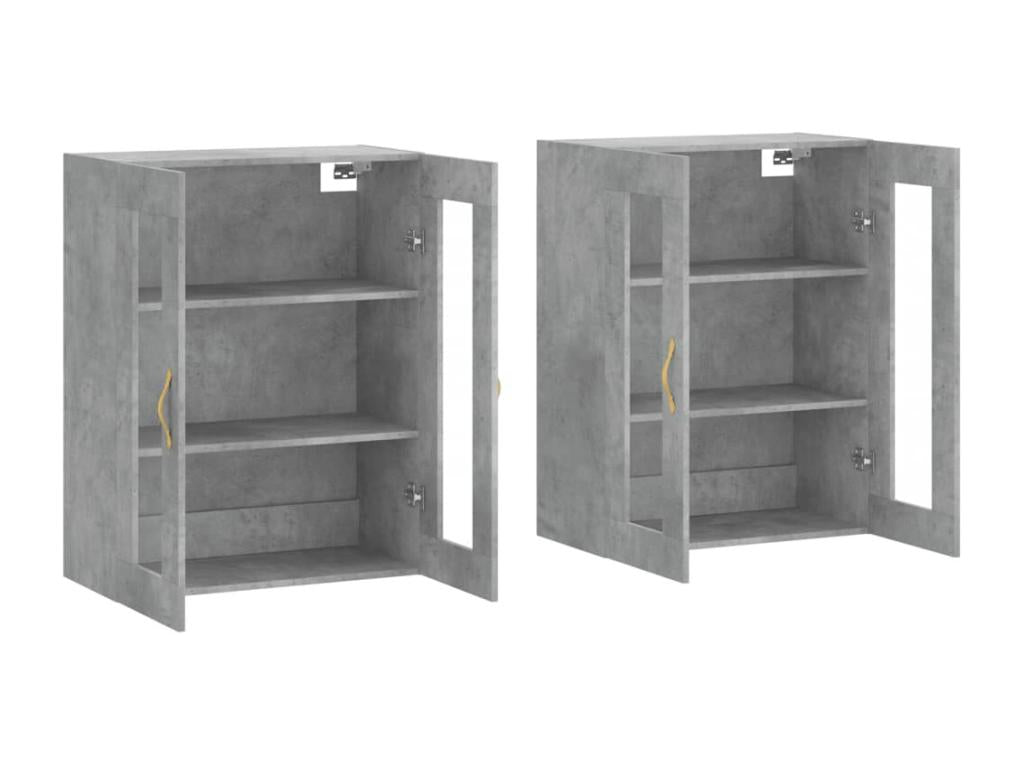 Armoires murales 2 pièces gris béton bois d'ingénierie JLWL34045