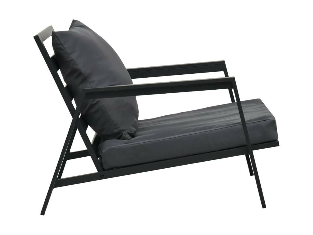 Salon de jardin 5 pcs avec coussins Aluminium Gris foncé TYCQ24682