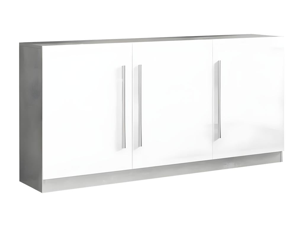 Boislis - Ensemble Salon Séjour Blanc et Marbre Meuble TV Buffet Table 160cm LIWB36396