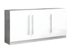 Boislis - Ensemble Salon Séjour Blanc et Marbre Meuble TV Buffet Table 160cm LIWB36396