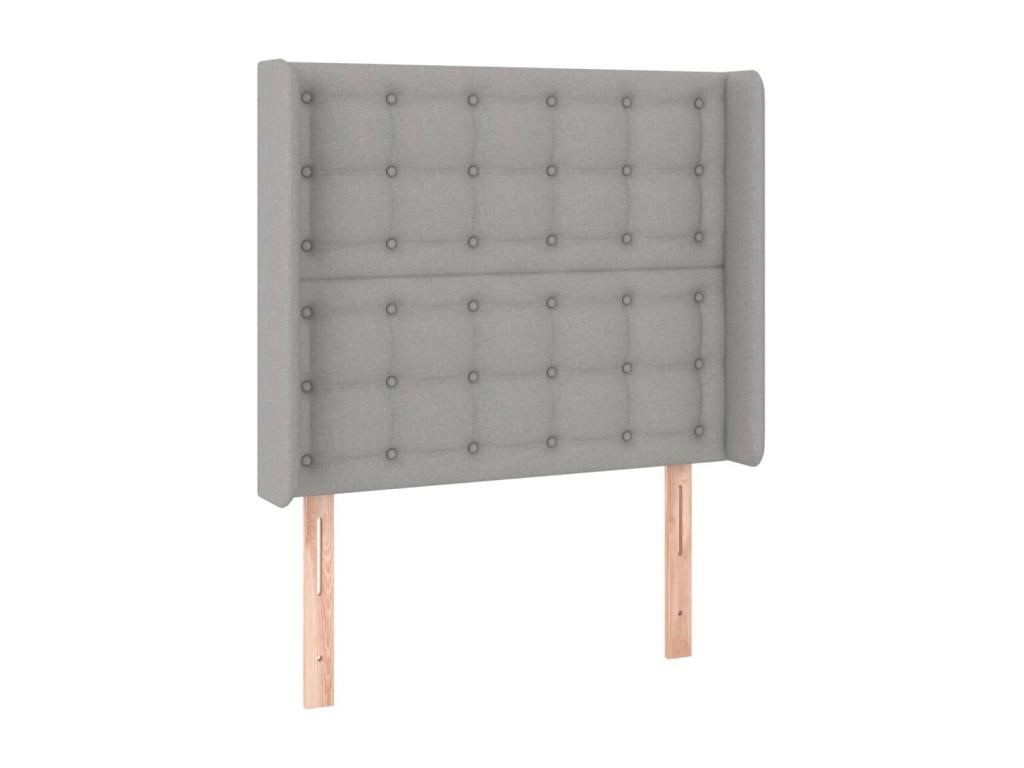Tête de lit avec oreilles Gris clair 93x16x118/128 cm Tissu QSVJ96749