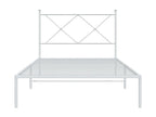 Cadre de lit métal avec tête de lit blanc 100x200 VKTD90127