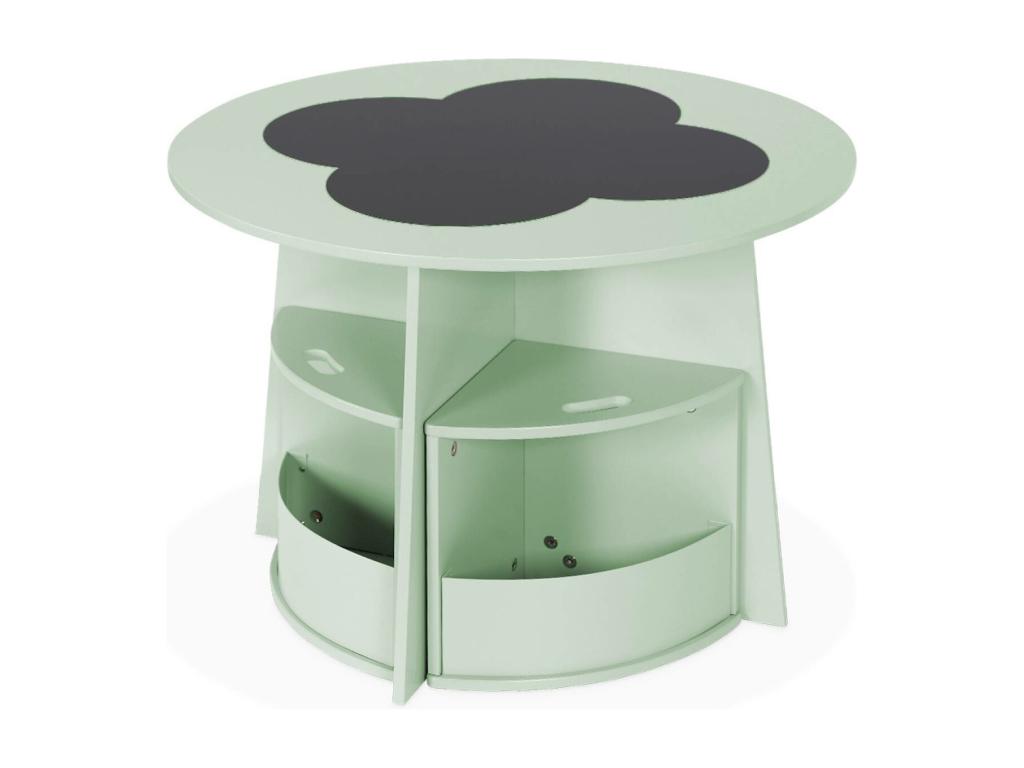 Table avec ardoise et 4 chaises avec rangement pour enfant HGCR34281
