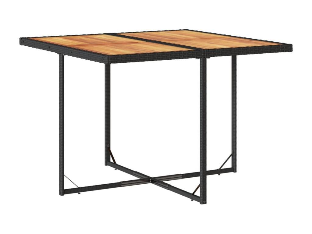 9-piece garden dining set with cushions, black resin wicker HZRG37727