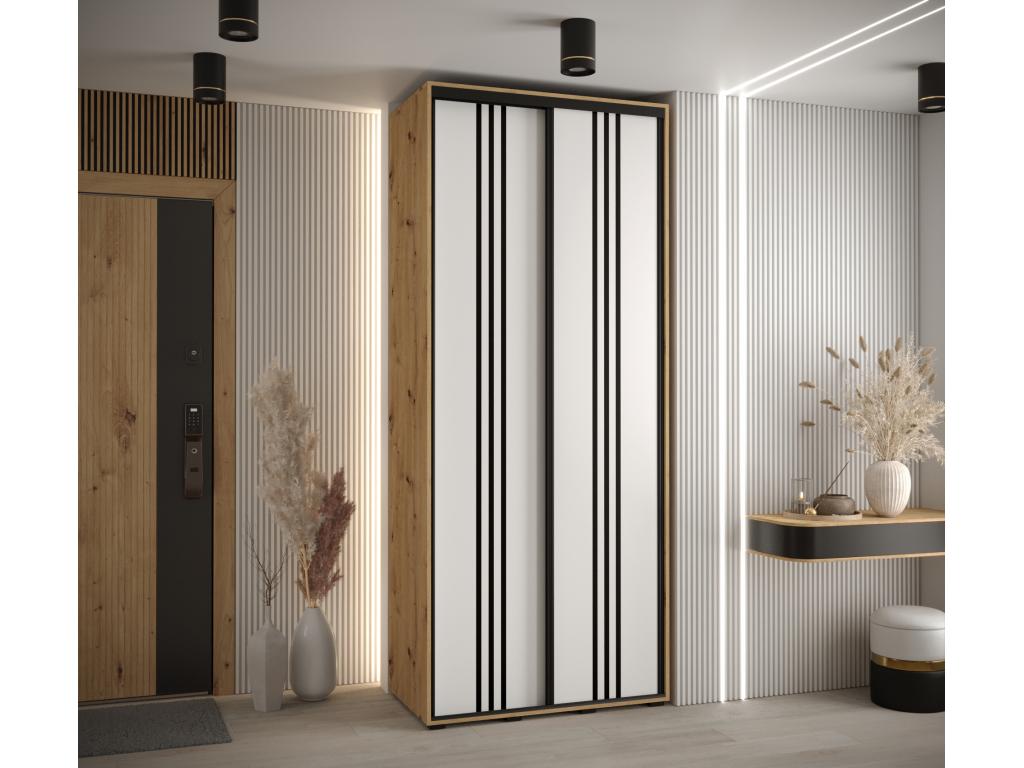 ARMOIRE Ventoriq 6 À PORTES COULISSANTES 235.2/110/45 2 portes Ventoriq/Blanc/Noir EGII03035