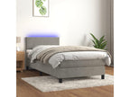 Sommier à Lumenao de lit avec matelas et LED Gris clair 80x200 MILA62822