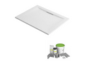 Ventoriq Pure rectangular white 160x90 shower tray pack with WEDI waterproofing system and GQBA22648 feet