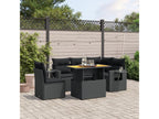 Salon de jardin 6 pièces avec coussins noir résine tressée JZYR43719