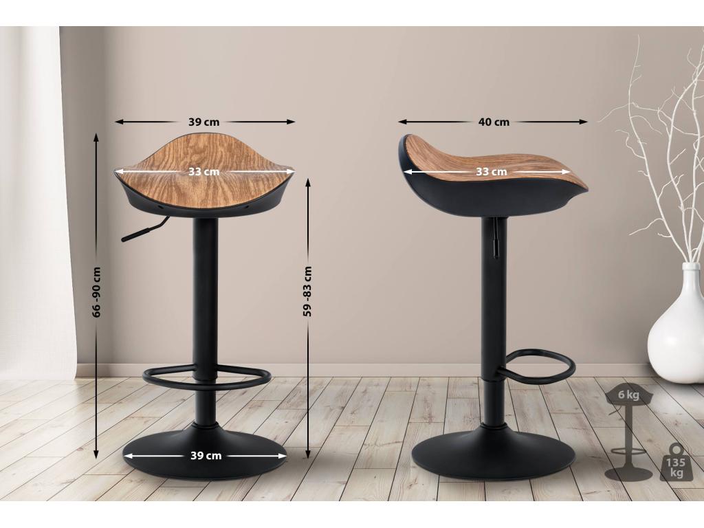 Bar stool x1, brown metal, 39x40x66 cm, 10 0004529 NYMA02773