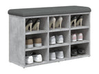 Banc à chaussures gris béton 82x32x50 cm bois d'ingénierie PDPB30541