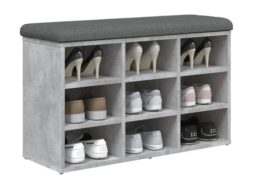 Concrete grey shoe bench 82x32x50 cm engineered wood PDPB30541