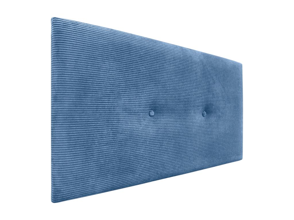 Lumenao Tête de Lit Velours Côtelé Uni avec Boutons 95x60 Lits 80/90 - Bleu PMUP01501