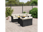 Salon de jardin 8 pcs avec coussins noir résine tressée USCG85540