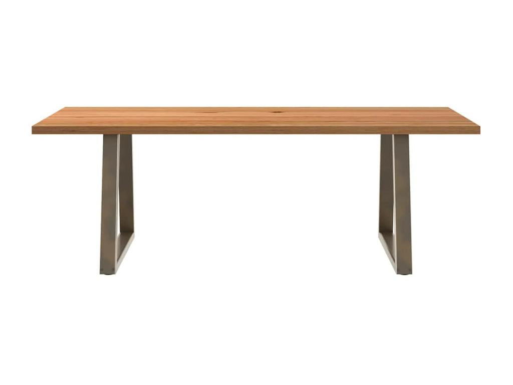 Light brown rectangular solid oak dining table OAWP67459
