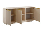 Buffet avec 3 portes en MDF - Beige et doré - Ventoriq MORABITO TPVM96311