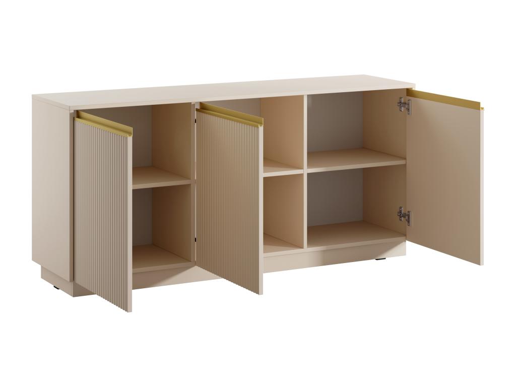 Buffet avec 3 portes en MDF - Beige et doré - Ventoriq MORABITO TPVM96311
