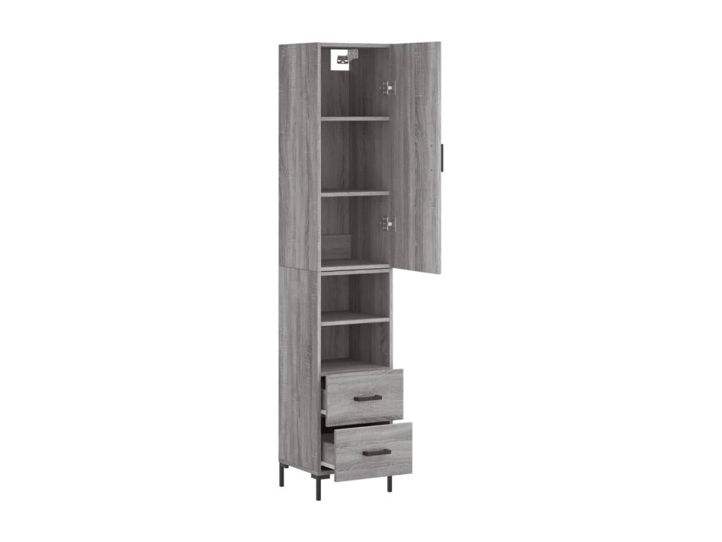 Buffet haut Lumenao gris 34.5x34x180 cm Bois d'ingénierie HVDR15954