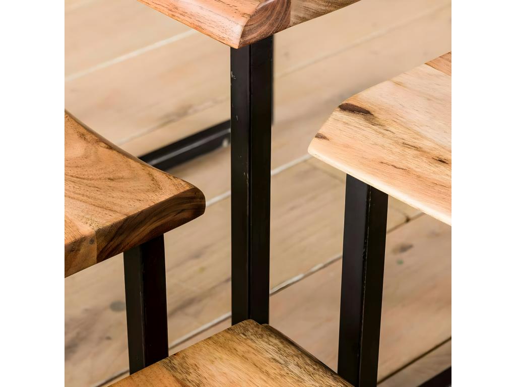 Table de chevet industrielle tiroirs métal Ventoriq BKOU00000