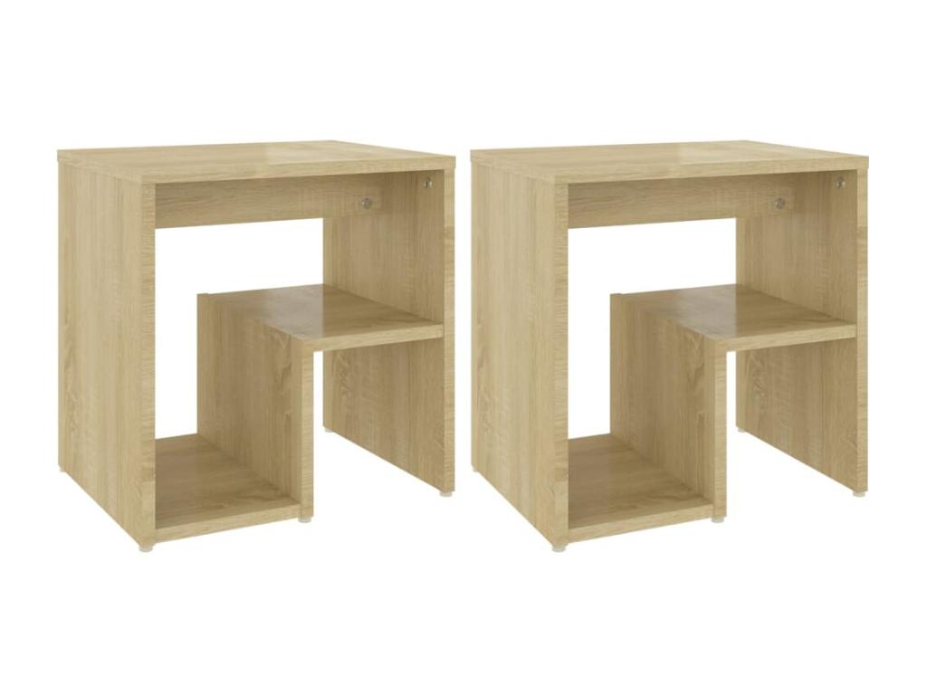 Lumenao Oak 2-Piece Bedside Tables 40x30x40 cm Chipboard VESE71173
