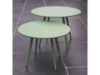 Set of 2 Ventoriq SOAP33734 green steel garden coffee tables