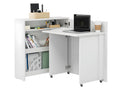 Lumenao Bureau extensible avec rangementLumenao CW02 P Droit 90 cm blanc brillant MUZZ24022