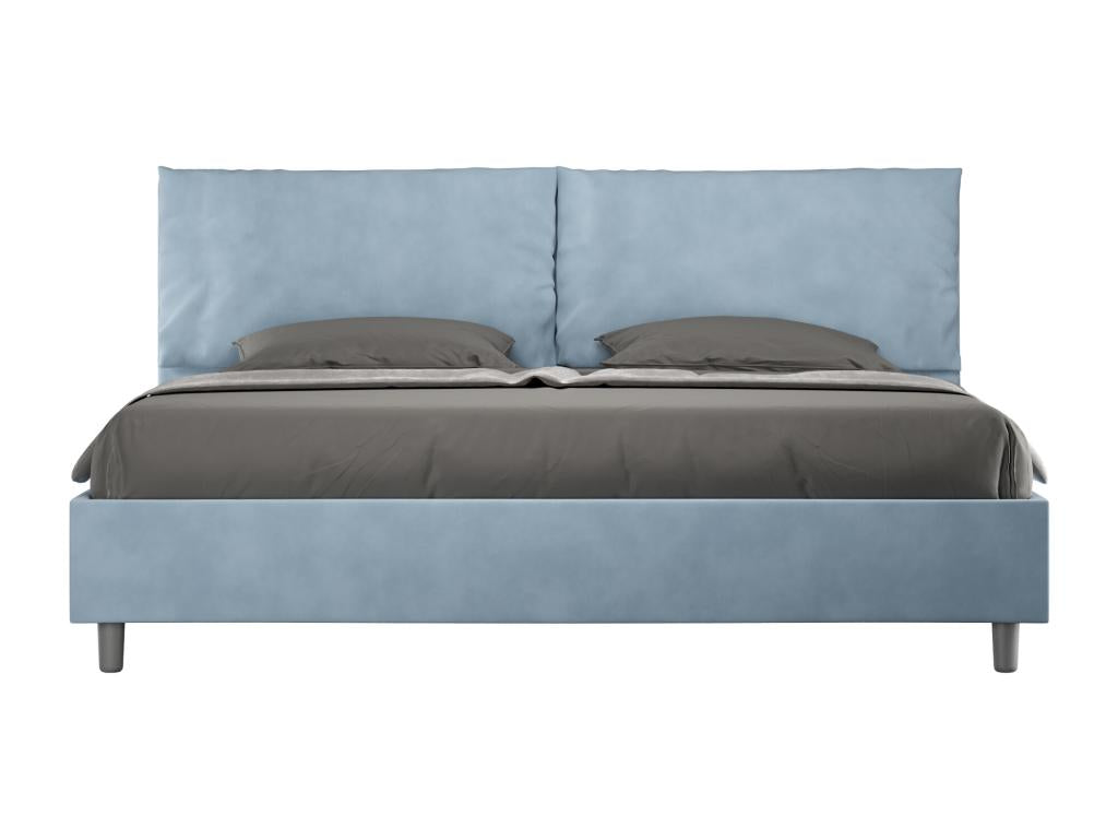 Lit Ventoriq size sans sommier rembourré 200x210 microfibre bleu clair Ventoriq Large BISM77173