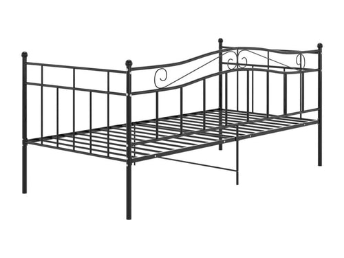 Black metal sofa bed frame without mattress, 90x200 cm, DYGU79951