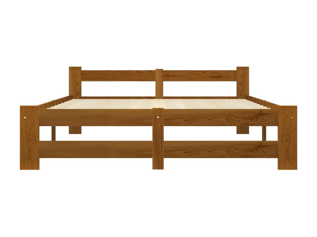 Cadre de lit Marron miel Bois de pin massif 180x200 cm DLSL23151