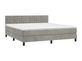 Lit à sommier tapissier matelas et LED Gris clair 180x200 Velours OCXZ37757