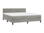 Lit à sommier tapissier matelas et LED Gris clair 180x200 Velours OCXZ37757