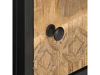 Meuble TV avec porte sculptée 90x30x40 cm Bois de manguier brut NNLZ65029