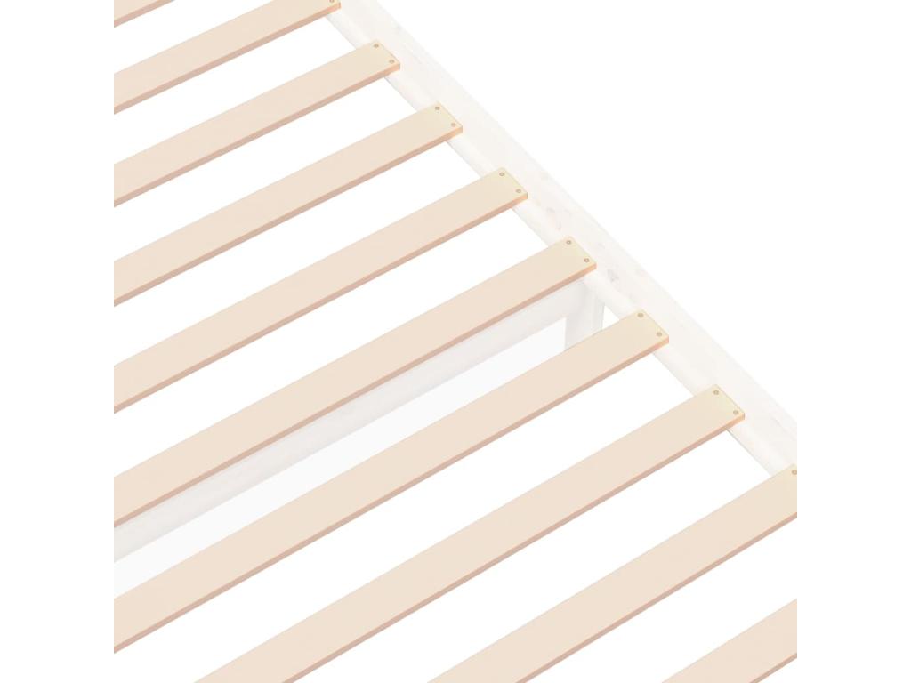 Cadre de lit Blanc Bois massif 75x190 cm Petit simple XMAA10759