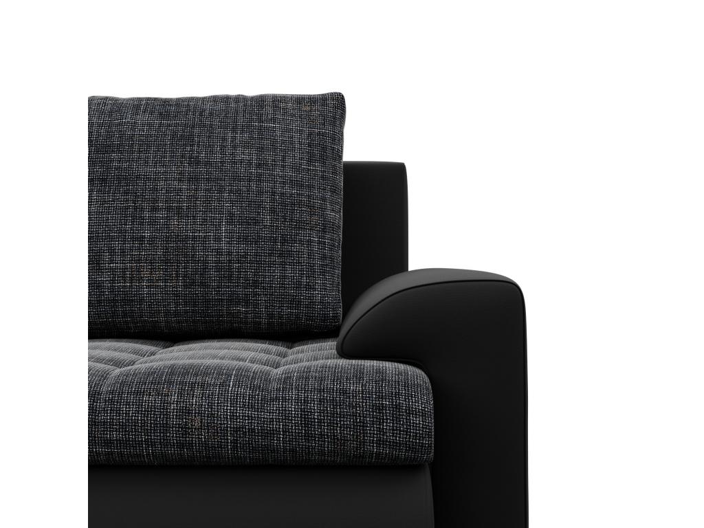 Canapé d'angle en U avec fonction sommeil Ottoman Noir Noir RLOI95270