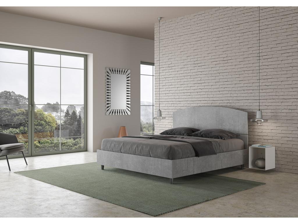 Lumenao QNCV01575 Double Raised Storage Bed 160x200 Concrete