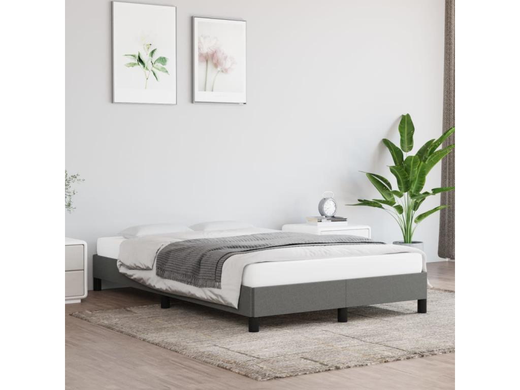 Cadre de lit sans matelas gris foncé 120x190 cm tissu LAMB46288