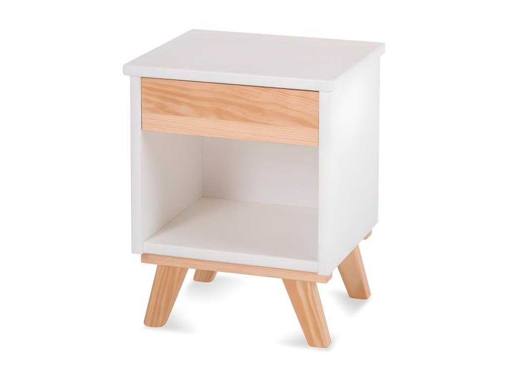 table de chevet style nordique Lumenao - blanc uni MFZA79129