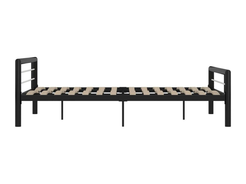 Cadre de lit Noir et blanc Métal 140x200 cm WGJL40815