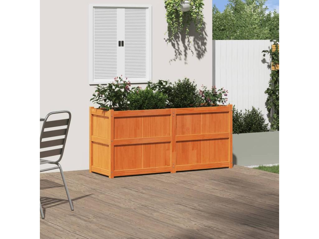 Jardinière marron 150x50x70 bois de pin massif KKKM79321
