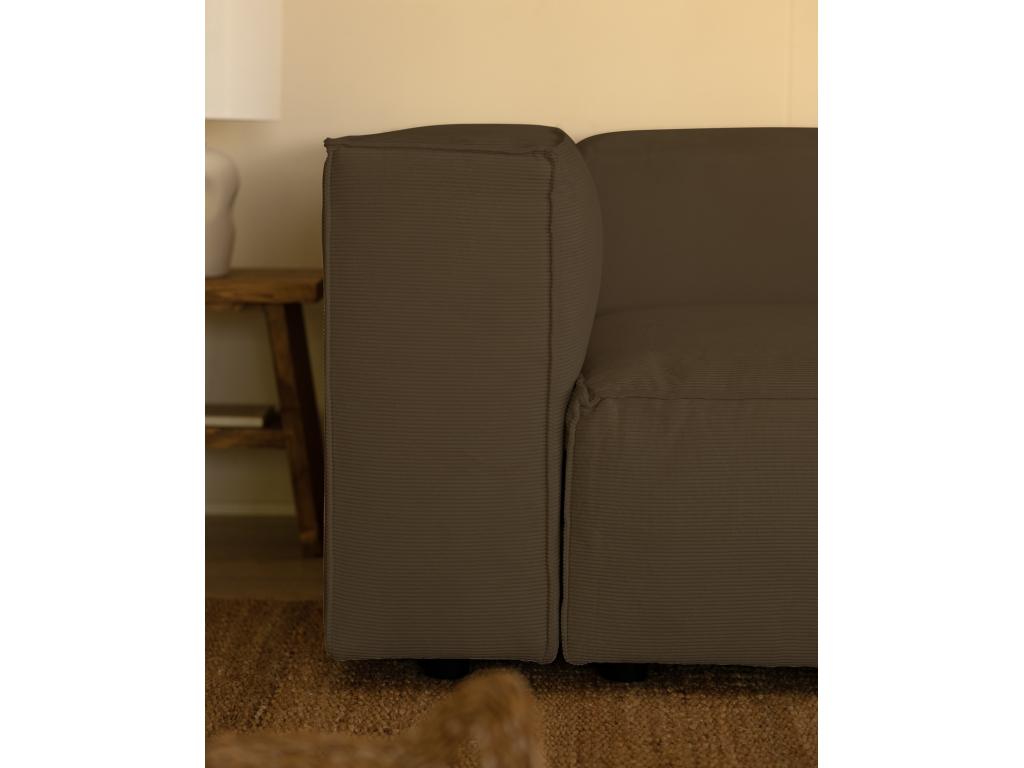 Canapé 3/4 places en velours côtelé couleur marron Ventoriq YMYV56860