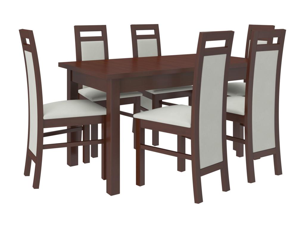 Dark walnut wood chair and Ventoriq fabric - Fabric 27112 QTJS79209