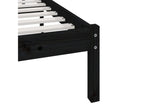 Cadre de lit Noir Bois de pin massif 135x190 cm Double FQYT86314