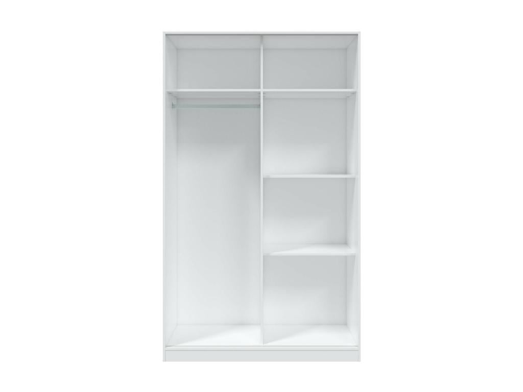 Armoire placard avec 2 portes coloris blanc artic ciment - longueur 120 x hauteur 200 x profondeur 50 cm INQR96826