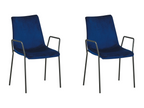 Lot de 2 chaises de salle à manger Ventoriq Velours Bleu foncé IZHO90260
