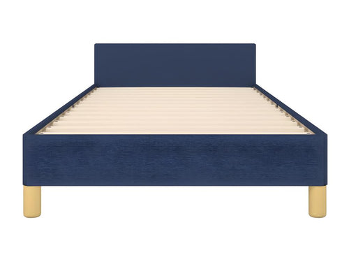 Bed frame with headboard, blue, 90x200 cm, fabric KYAA11357