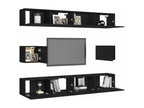 6-Piece TV Stand Set, Black, Chipboard, JIDG79309