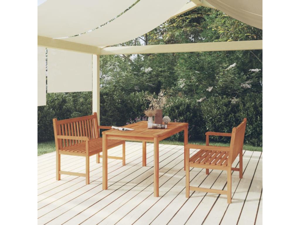 3-piece garden dining set, solid teak wood OIUX05314