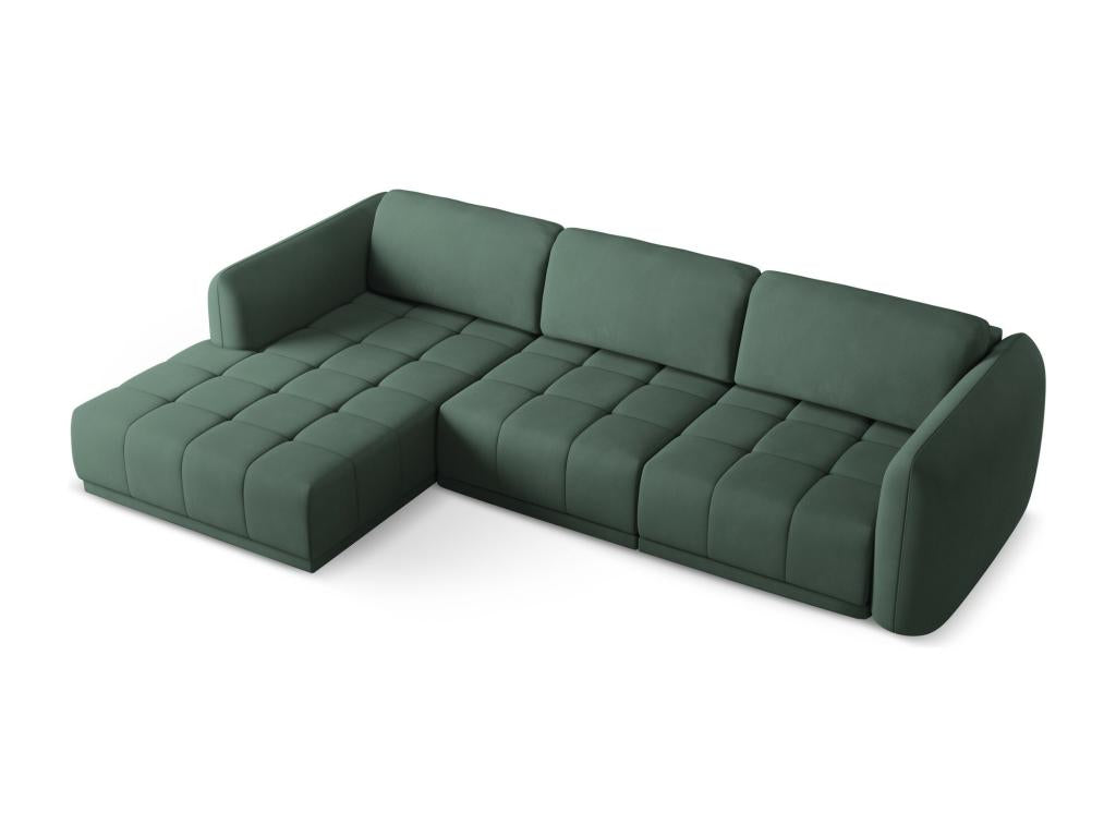 Canapé d'angle gauche en tissu chenille - vert - Boislis DZUK27844
