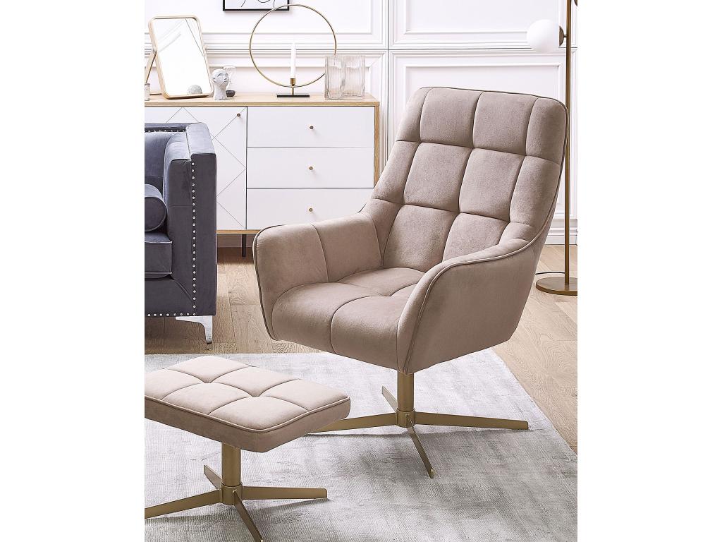 Fauteuil MOLLE Velours Beige BNIN64318