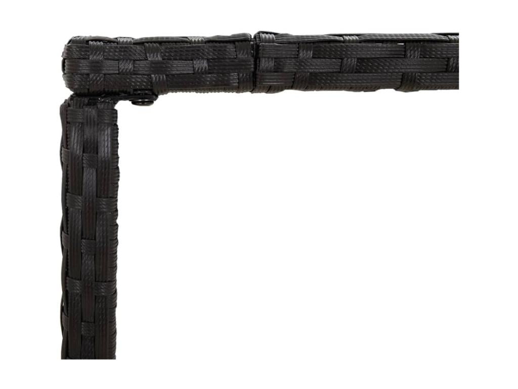 5-piece garden bar set with cushions, black poly rattan TSBO34285